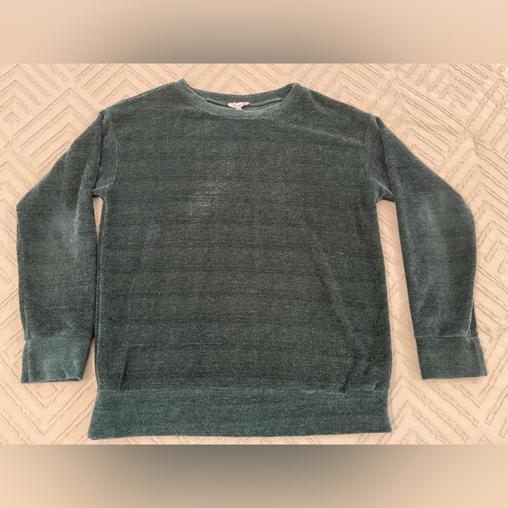 White birch Teal Lightweight Sweater